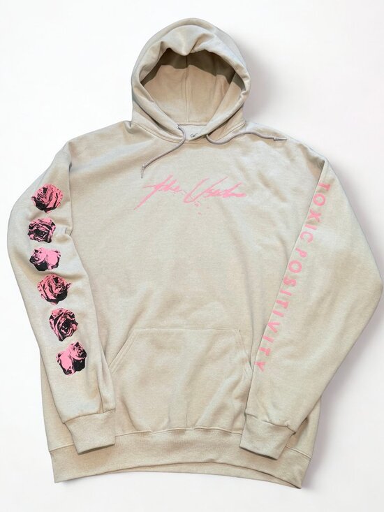 The Used Tops - The Used Toxic Positivity Skull Hoodie Cream XL